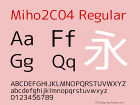 Miho2C04 Regular Version 1.060 Font Sample