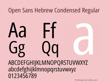 Open Sans Hebrew Condensed Regular Version 2.001;PS 002.001;hotconv 1.0.70;makeotf.lib2.5.58329 Font Sample