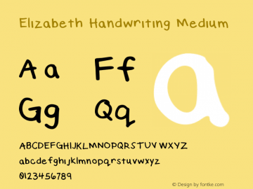 Elizabeth Handwriting Medium Version 2 Font Sample