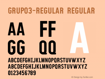 GRUPO3-Regular Regular Version 0.000;PS 0.0;hotconv 1.0.70;makeotf.lib2.5.58329 DEVELOPMENT Font Sample