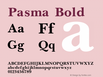 Pasma Bold 001.001 Font Sample