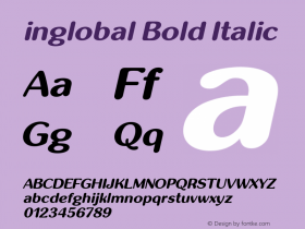 inglobal Bold Italic Version 1.00 September 25, 2014, initial release Font Sample