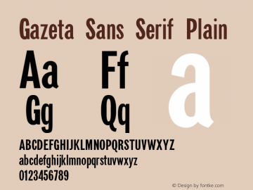 Gazeta Sans Serif Plain 001.001 Font Sample