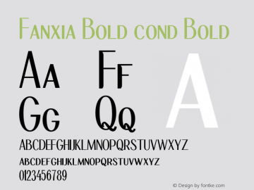 Fanxia Bold cond Bold Version 1.000 Font Sample