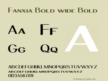 Fanxia Bold wide Bold Version 1.000图片样张