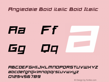 Angledale Bold italic Bold Italic Version 1.000图片样张