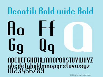 Deantik Bold wide Bold Version 1.000图片样张