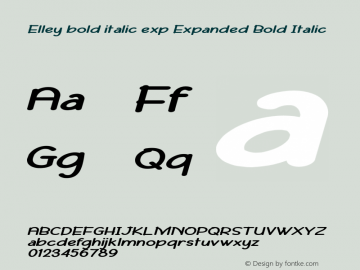 Elley bold italic exp Expanded Bold Italic Version 1.000图片样张