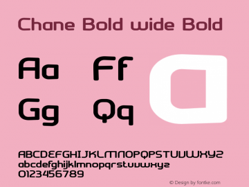 Chane Bold wide Bold Version 1.000图片样张