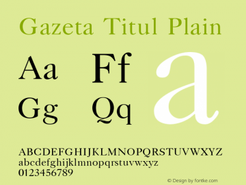 Gazeta Titul Plain 001.001 Font Sample