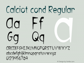 Calciot cond Regular Version 1.000 Font Sample