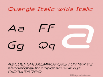 Quargle Italic wide Italic Version 1.000图片样张