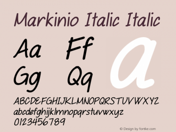 Markinio Italic Italic Version 1.000图片样张