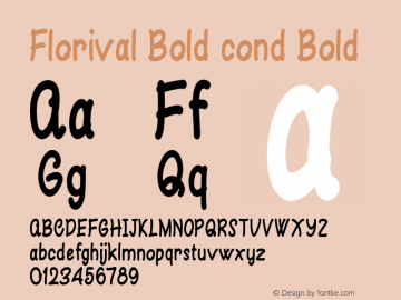 Florival Bold cond Bold Version 1.000 Font Sample