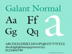 Galant Normal Altsys Fontographer 4.1 1/4/95 Font Sample