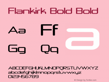 Flankirk Bold Bold Version 1.000 Font Sample