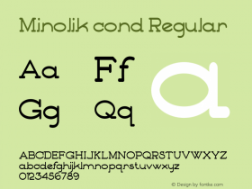 Minolik cond Regular Version 1.000 Font Sample