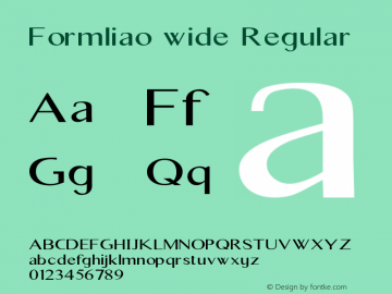 Formliao wide Regular Version 1.000 Font Sample