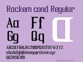 Rackem cond Regular Version 1.000 Font Sample