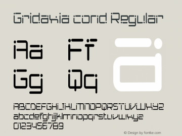 Gridaxia cond Regular Version 1.000 Font Sample