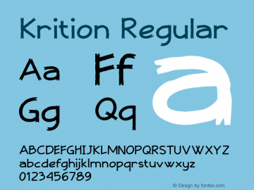 Krition Regular Version 1.000 Font Sample