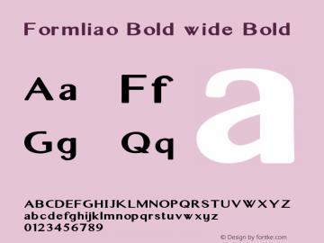 Formliao Bold wide Bold Version 1.000 Font Sample