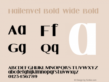 Hailenvel Bold wide Bold Version 1.000 Font Sample