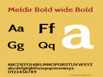 Meldir Bold wide Bold Version 1.000图片样张