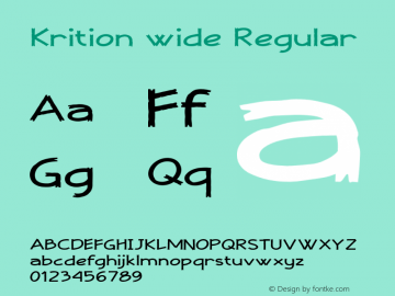 Krition wide Regular Version 1.000 Font Sample