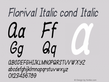 Florival Italic cond Italic Version 1.000 Font Sample