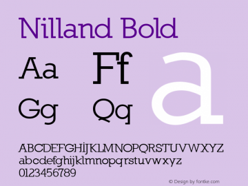 Nilland Bold 1.0 2005-03-11 Font Sample