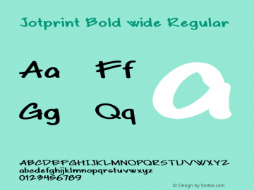 Jotprint Bold wide Regular Version 1.000图片样张