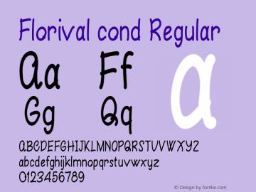 Florival cond Regular Version 1.000 Font Sample