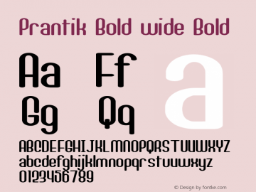 Prantik Bold wide Bold Version 1.000 Font Sample