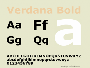 Verdana Bold Version 5.00图片样张