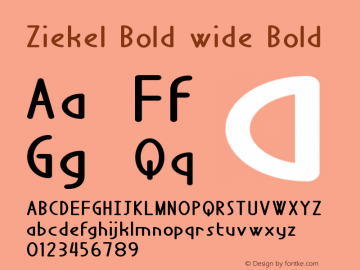 Ziekel Bold wide Bold Version 1.000 Font Sample