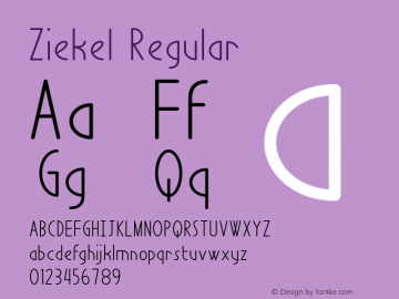 Ziekel Regular Version 1.000 Font Sample