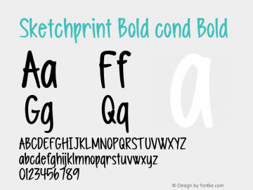 Sketchprint Bold cond Bold Version 1.000图片样张