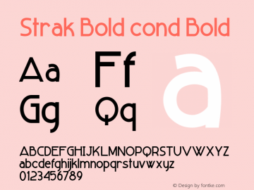 Strak Bold cond Bold Version 1.000 Font Sample