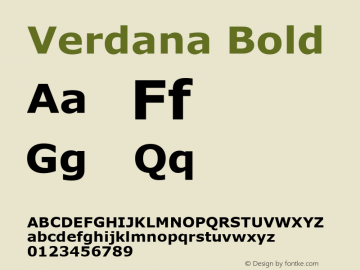 Verdana Bold Version 5.02图片样张