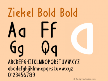 Ziekel Bold Bold Version 1.000 Font Sample