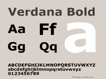 Verdana Bold Version 5.10图片样张
