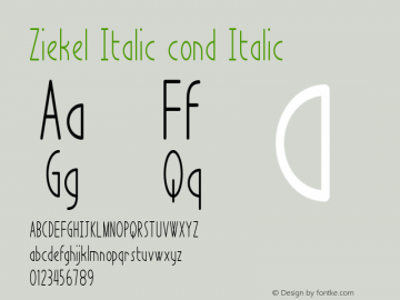 Ziekel Italic cond Italic Version 1.000图片样张
