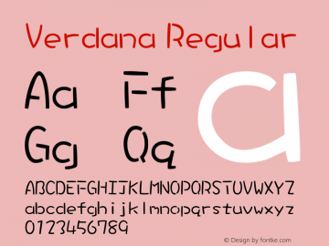 Verdana Regular Version 5.01x Font Sample