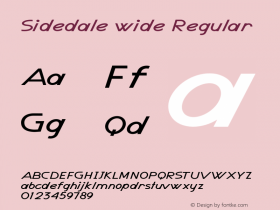 Sidedale wide Regular Version 1.000 Font Sample