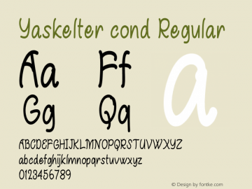 Yaskelter cond Regular Version 1.000 Font Sample