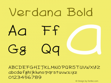 Verdana Bold Version 5.01x图片样张