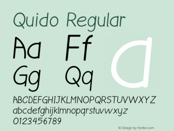 Quido Regular Version 1.000 Font Sample