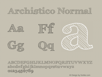 Archistico Normal Version 1.1 Font Sample