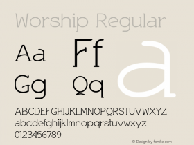 Worship Regular Version 1.000 Font Sample